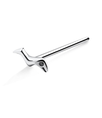 Worm Shaped Silver Straight Nose Stud NSKA-83